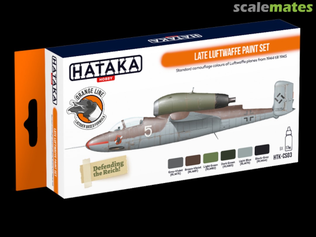 Boxart Late Luftwaffe Paint Set HTK-CS03 Hataka Hobby Orange Line