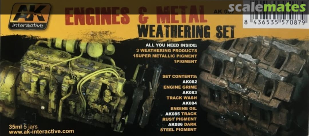 Boxart Engines & Metal weathering set  AK Interactive