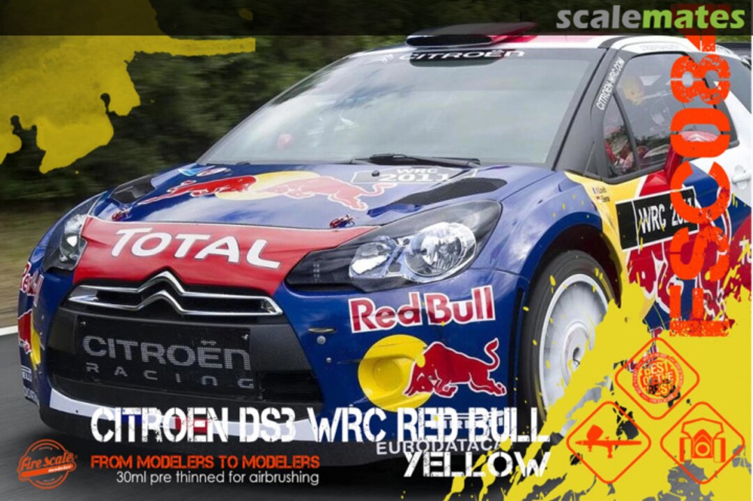 Boxart Citroen DS3 WRC Red Bull - Yellow  Fire Scale Colors