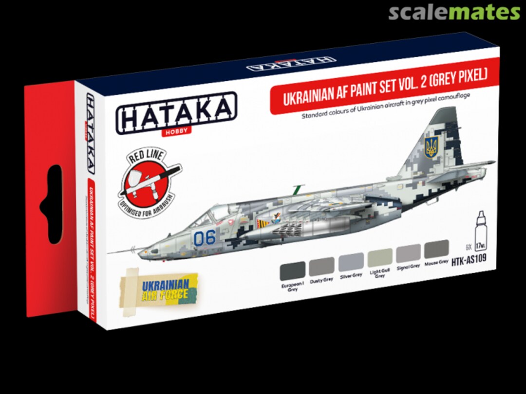 Boxart Ukrainian AF paint set vol. 2 (Grey Pixel) HTK-AS109 Hataka Hobby Red Line