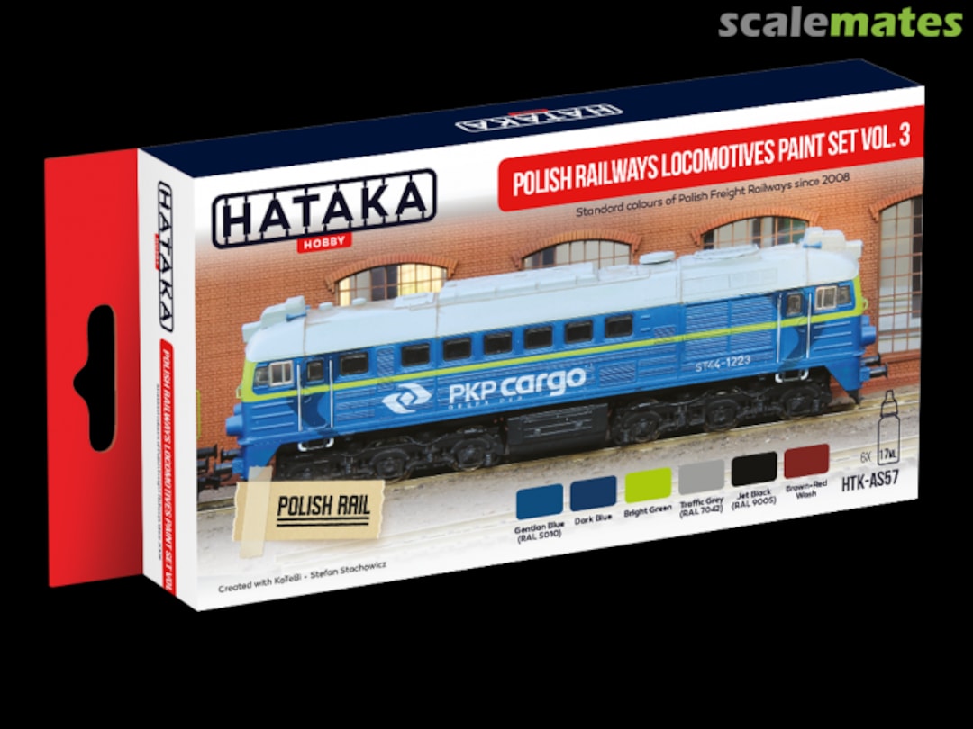 Boxart Polish Railways locomotives paint set vol. 3 HTK-AS57 Hataka Hobby Red Line