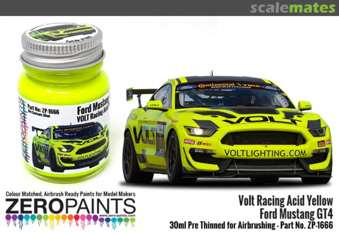 Boxart Volt Racing Acid Yellow for Ford Mustang GT4  Zero Paints