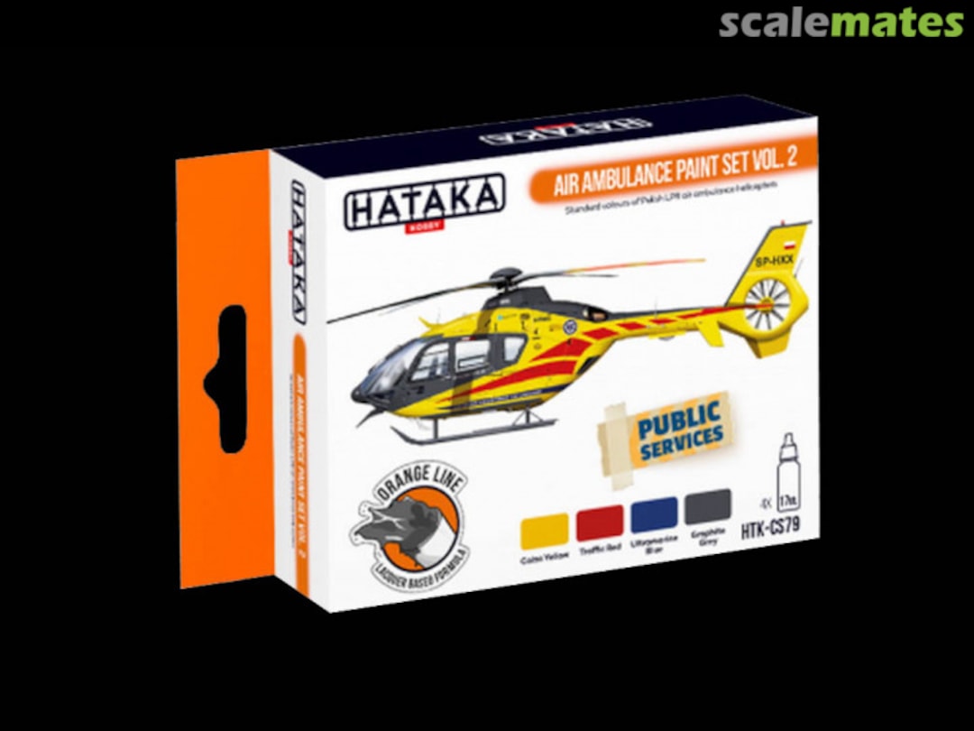 Boxart Air Ambulance (HEMS) paint set vol. 2 HTK-CS79 Hataka Hobby Orange Line