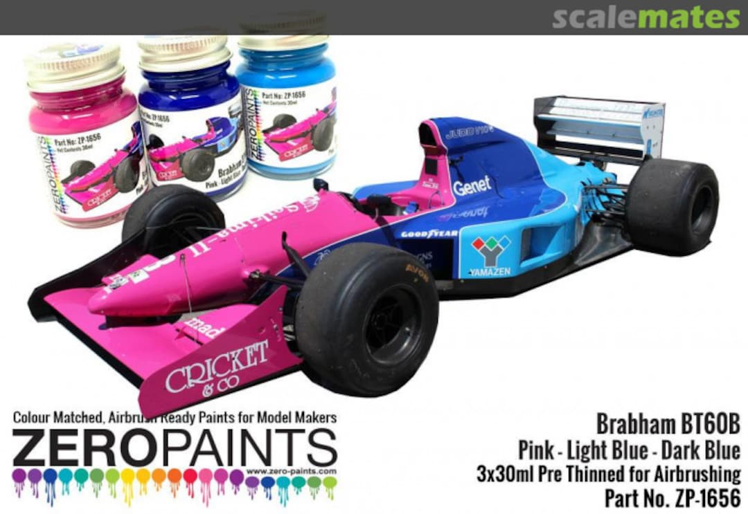 Boxart Brabham BT60B Pink - Dark Blue - Light Blue Paint Set  Zero Paints