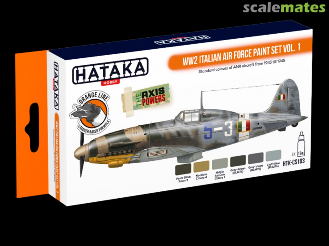 Boxart WW2 Italian Air Force Paint set vol. 1 HTK-CS103 Hataka Hobby Orange Line