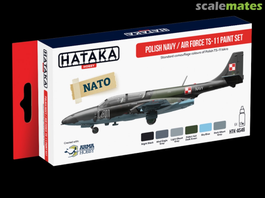 Boxart Polish Navy / Air Force TS-11 paint set HTK-AS46 Hataka Hobby Red Line
