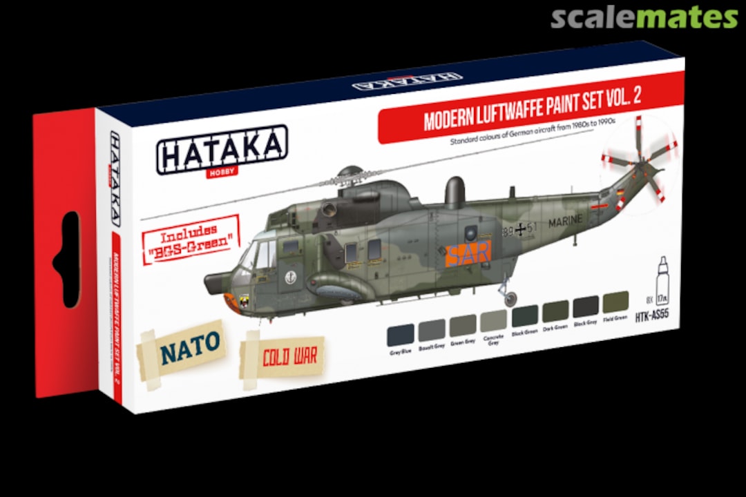 Boxart Modern Luftwaffe paint set vol. 2 HTK-AS55 Hataka Hobby Red Line
