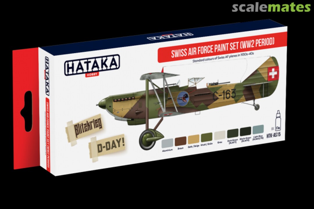 Boxart Swiss Air Force Paint Set (WW2 period) HTK-AS15 Hataka Hobby Red Line