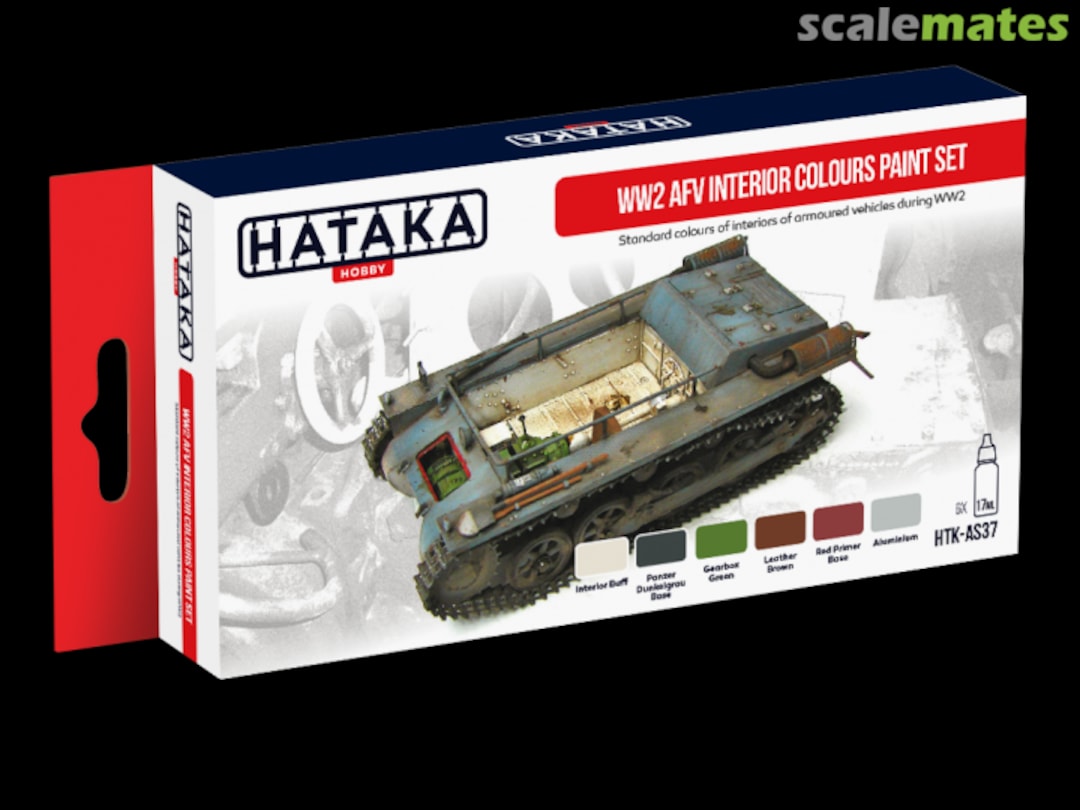 Boxart WW2 AFV Interior Colours paint set HTK-AS37 Hataka Hobby Red Line