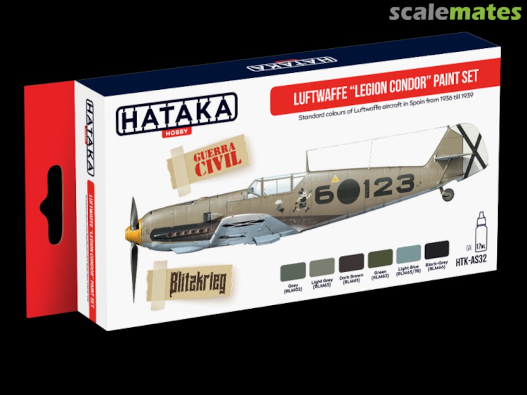 Boxart Luftwaffe „Legion Condor” paint set HTK-AS32 Hataka Hobby Red Line