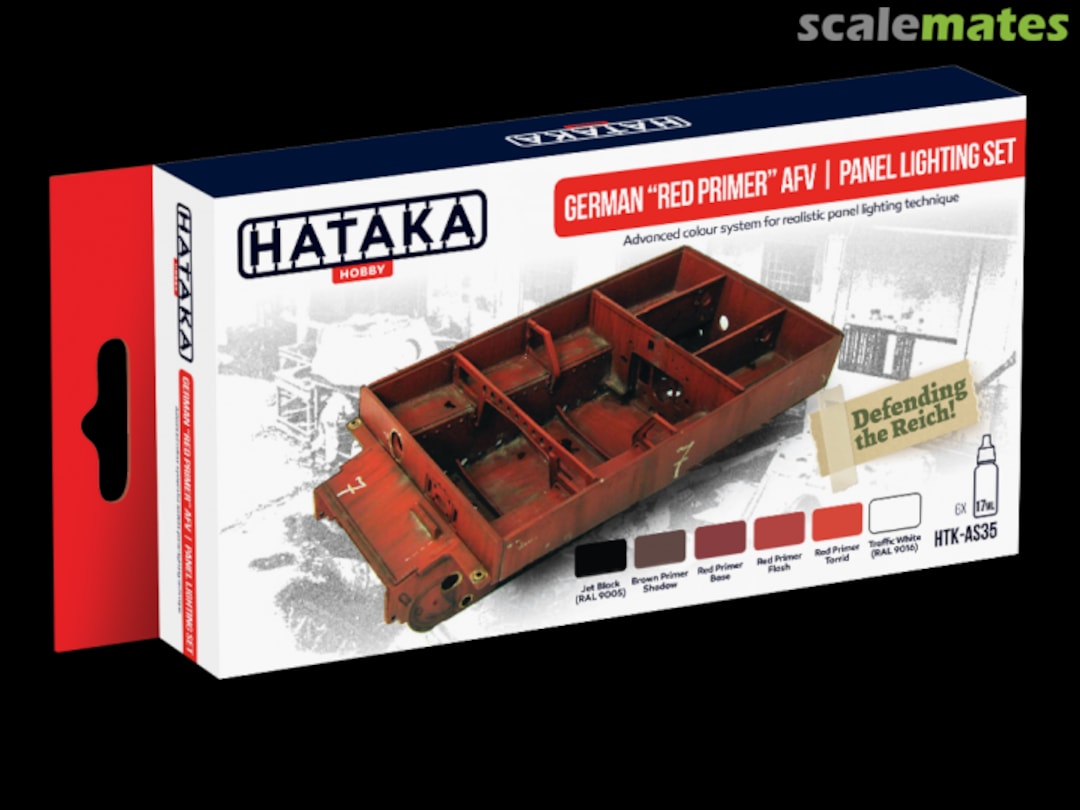 Boxart German „Red Primer” AFV | panel lighting set HTK-AS35 Hataka Hobby Red Line