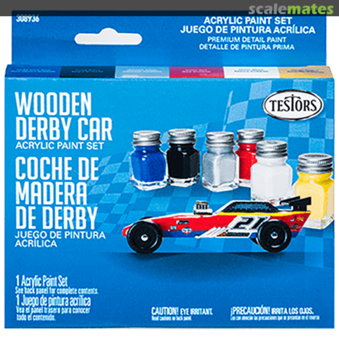 Boxart Wooden Derby Car Acrylic Paint set 308936 Testors