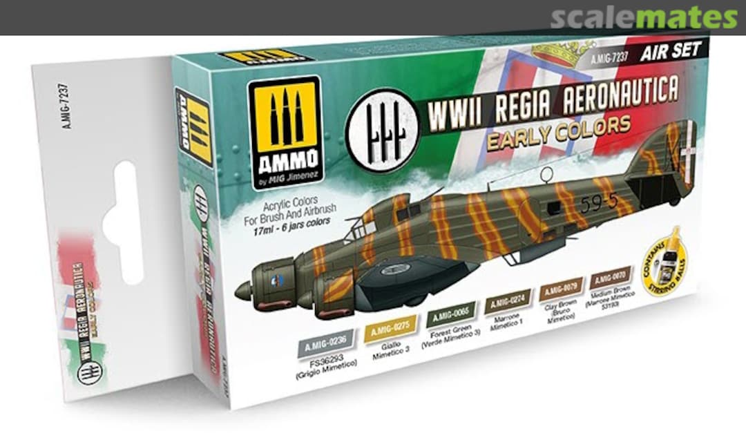 Boxart WWII Regia Aeronautica – Early Colors  Ammo by Mig Jimenez