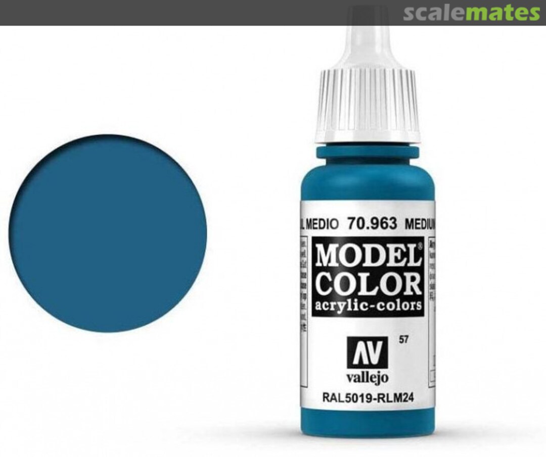 Boxart Medium Blue - RAL 5019 - RLM 24 70.963, 963, Pos. 57 Vallejo Model Color
