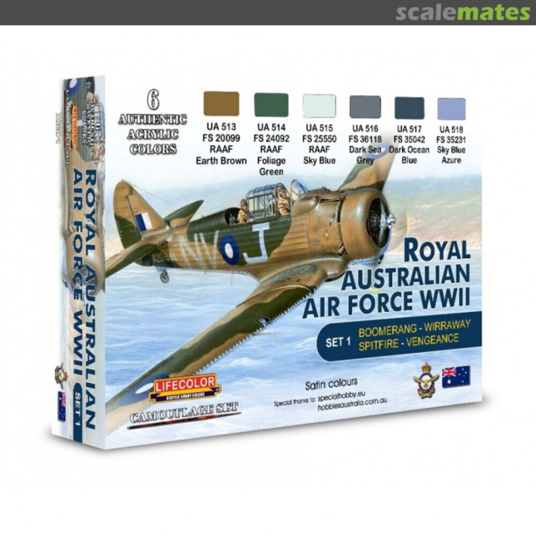 Boxart Camouflage Set Royal Australian Air Force WWII Set 1  XS01 Lifecolor