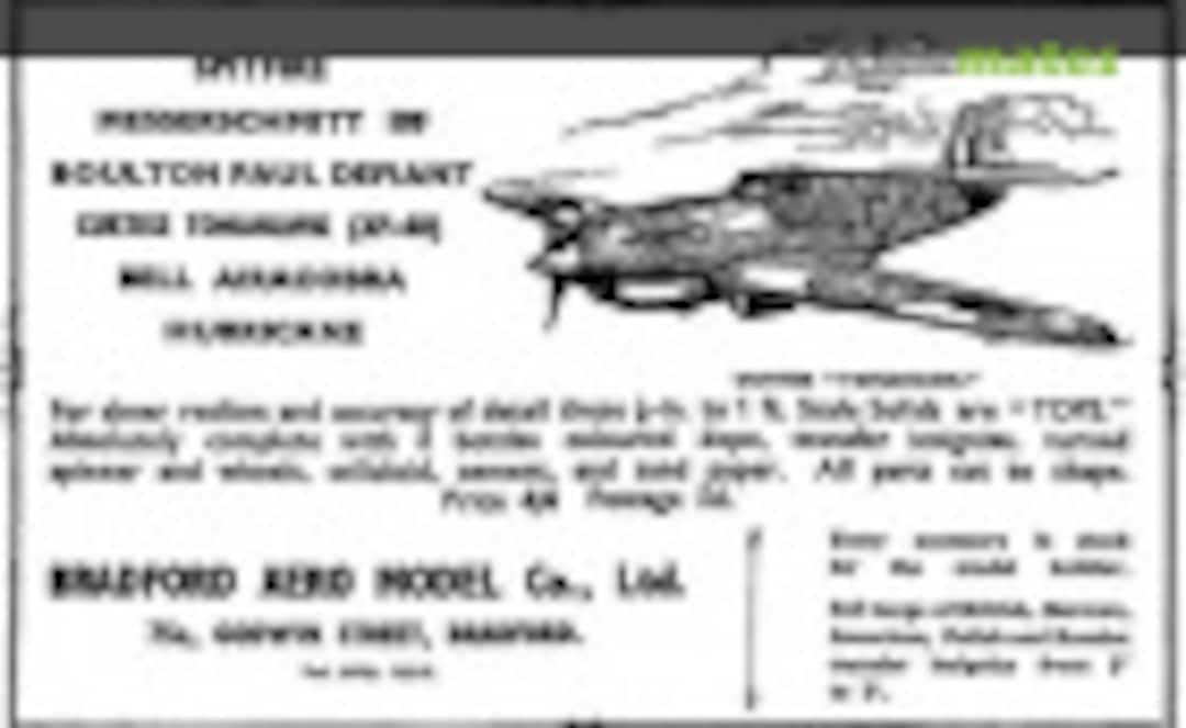 1:48 Curtiss Tomahawk (XP-40) (Bradford Aero Model Co. Ltd. )